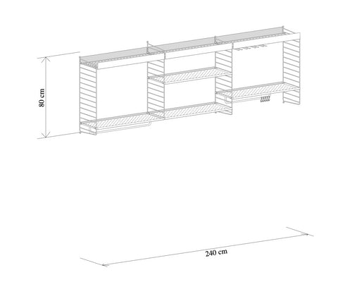 Kitchen Shelf 240x80x30cm
